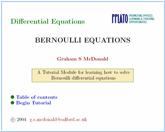 Bernoulli differential equations