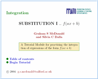 Integration by substitution - tutorial 1