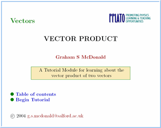 Vector product of vectors